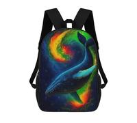 sinyumoney 17inch Mochila Escolar Para Niñas Cosmic Whale in Colorful Nebula Mochila Escolar Impresa En 3D Para Niños Mochila Informal Para El Día A Día Para Estudiantes De Secundaria