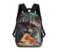sinyumoney 17inch Mochila Escolar Para Niñas Cute Pizza Kitty Cat Mochila Escolar Impresa En 3D Para Niños Mochila Informal Para El Día A Día Para Estudiantes De Secundaria