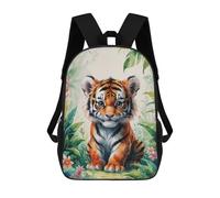 sinyumoney 17inch Mochila Escolar Para Niñas Cute Tiger Cub Watercolor Mochila Escolar Impresa En 3D Para Niños Mochila Informal Para El Día A Día Para Estudiantes De Secundaria
