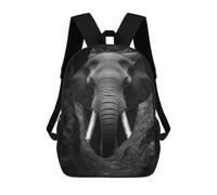 sinyumoney 17inch Mochila Escolar Para Niñas Elephant Black And White Mochila Escolar Impresa En 3D Para Niños Mochila Informal Para El Día A Día Para Estudiantes De Secundaria