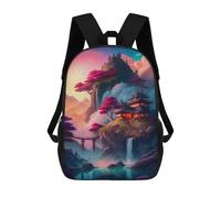 sinyumoney 17inch Mochila Escolar Para Niñas Fantasy Village The Mount Mochila Escolar Impresa En 3D Para Niños Mochila Informal Para El Día A Día Para Estudiantes De Secundaria