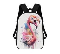 sinyumoney 17inch Mochila Escolar Para Niñas Flamingo Watercolor Mochila Escolar Impresa En 3D Para Niños Mochila Informal Para El Día A Día Para Estudiantes De Secundaria