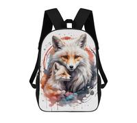 sinyumoney 17inch Mochila Escolar Para Niñas Fox Family Watercolor Mochila Escolar Impresa En 3D Para Niños Mochila Informal Para El Día A Día Para Estudiantes De Secundaria