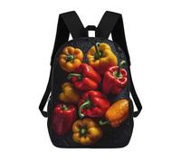 sinyumoney 17inch Mochila Escolar Para Niñas Fresh Bell Peppers Mochila Escolar Impresa En 3D Para Niños Mochila Informal Para El Día A Día Para Estudiantes De Secundaria