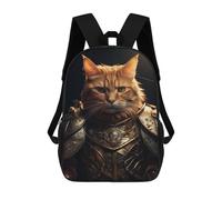 sinyumoney 17inch Mochila Escolar Para Niñas Funny Cat Dressed Warrior Mochila Escolar Impresa En 3D Para Niños Mochila Informal Para El Día A Día Para Estudiantes De Secundaria