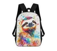 sinyumoney 17inch Mochila Escolar Para Niñas Funny Sloth Watercolor Mochila Escolar Impresa En 3D Para Niños Mochila Informal Para El Día A Día Para Estudiantes De Secundaria