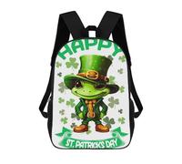 sinyumoney 17inch Mochila Escolar Para Niñas Gecko Saint Patricks Day Mochila Escolar Impresa En 3D Para Niños Mochila Informal Para El Día A Día Para Estudiantes De Secundaria