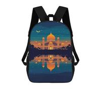 sinyumoney 17inch Mochila Escolar Para Niñas Golden Palace Reflection at Night Mochila Escolar Impresa En 3D Para Niños Mochila Informal Para El Día A Día Para Estudiantes De Secundaria