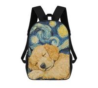 sinyumoney 17inch Mochila Escolar Para Niñas Golden Retriever Puppy Mochila Escolar Impresa En 3D Para Niños Mochila Informal Para El Día A Día Para Estudiantes De Secundaria