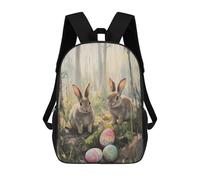 sinyumoney 17inch Mochila Escolar Para Niñas Happy Easter Bunny Painting Mochila Escolar Impresa En 3D Para Niños Mochila Informal Para El Día A Día Para Estudiantes De Secundaria