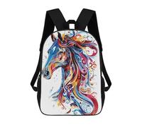 sinyumoney 17inch Mochila Escolar Para Niñas Horse Colorful Pop Art Mochila Escolar Impresa En 3D Para Niños Mochila Informal Para El Día A Día Para Estudiantes De Secundaria