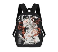 sinyumoney 17inch Mochila Escolar Para Niñas Kitsune Japanese Creature Mochila Escolar Impresa En 3D Para Niños Mochila Informal Para El Día A Día Para Estudiantes De Secundaria