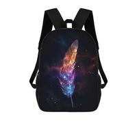 sinyumoney 17inch Mochila Escolar Para Niñas Magical Feather Mochila Escolar Impresa En 3D Para Niños Mochila Informal Para El Día A Día Para Estudiantes De Secundaria