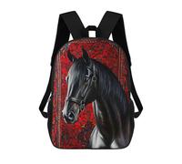 sinyumoney 17inch Mochila Escolar Para Niñas Majestic Black Horse Mochila Escolar Impresa En 3D Para Niños Mochila Informal Para El Día A Día Para Estudiantes De Secundaria