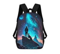 sinyumoney 17inch Mochila Escolar Para Niñas Man And Dog Adventure Mochila Escolar Impresa En 3D Para Niños Mochila Informal Para El Día A Día Para Estudiantes De Secundaria