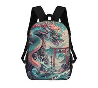 sinyumoney 17inch Mochila Escolar Para Niñas Mythical Sea Dragon Beast Mochila Escolar Impresa En 3D Para Niños Mochila Informal Para El Día A Día Para Estudiantes De Secundaria