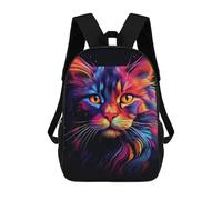sinyumoney 17inch Mochila Escolar Para Niñas Neon Cat Mochila Escolar Impresa En 3D Para Niños Mochila Informal Para El Día A Día Para Estudiantes De Secundaria