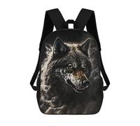 sinyumoney 17inch Mochila Escolar Para Niñas Paint The Smoke Wolf Mochila Escolar Impresa En 3D Para Niños Mochila Informal Para El Día A Día Para Estudiantes De Secundaria