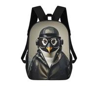 sinyumoney 17inch Mochila Escolar Para Niñas Penguin Detective Mochila Escolar Impresa En 3D Para Niños Mochila Informal Para El Día A Día Para Estudiantes De Secundaria