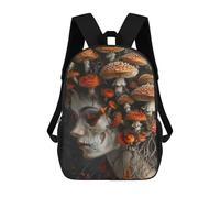 sinyumoney 17inch Mochila Escolar Para Niñas Skeleton Woman Mushrooms Mochila Escolar Impresa En 3D Para Niños Mochila Informal Para El Día A Día Para Estudiantes De Secundaria