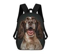 sinyumoney 17inch Mochila Escolar Para Niñas Surprised Springer Spaniel Mochila Escolar Impresa En 3D Para Niños Mochila Informal Para El Día A Día Para Estudiantes De Secundaria
