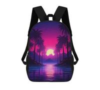 sinyumoney 17inch Mochila Escolar Para Niñas Tropical Neon Dreams Mochila Escolar Impresa En 3D Para Niños Mochila Informal Para El Día A Día Para Estudiantes De Secundaria