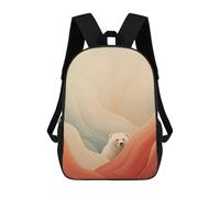 sinyumoney 17inch Mochila Escolar Para Niñas Wavy Polar Bear Mochila Escolar Impresa En 3D Para Niños Mochila Informal Para El Día A Día Para Estudiantes De Secundaria