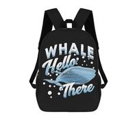 sinyumoney 17inch Mochila Escolar Para Niñas Whale Hello There Mochila Escolar Impresa En 3D Para Niños Mochila Informal Para El Día A Día Para Estudiantes De Secundaria