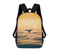 sinyumoney 17inch Mochila Escolar Para Niñas Whale Tail in The Sea Mochila Escolar Impresa En 3D Para Niños Mochila Informal Para El Día A Día Para Estudiantes De Secundaria