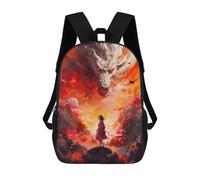 sinyumoney 17inch Mochila Escolar Para Niñas White Dragon Fire Mochila Escolar Impresa En 3D Para Niños Mochila Informal Para El Día A Día Para Estudiantes De Secundaria