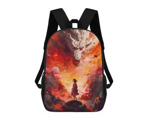 sinyumoney 17inch Mochila Escolar Para Niñas White Dragon Fire Mochila Escolar Impresa En 3D Para Niños Mochila Informal Para El Día A Día Para Estudiantes De Secundaria