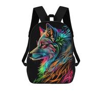 sinyumoney 17inch Mochila Escolar Para Niñas Wolf Pop Art Animal Mochila Escolar Impresa En 3D Para Niños Mochila Informal Para El Día A Día Para Estudiantes De Secundaria