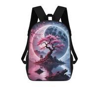 sinyumoney 17inch Mochila Escolar Para Niñas Yin And Yang Sakura Mochila Escolar Impresa En 3D Para Niños Mochila Informal Para El Día A Día Para Estudiantes De Secundaria