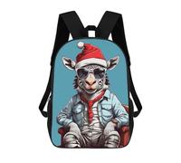 sinyumoney 17inch Mochila Escolar Para Niñas Zebra Christmas Mochila Escolar Impresa En 3D Para Niños Mochila Informal Para El Día A Día Para Estudiantes De Secundaria