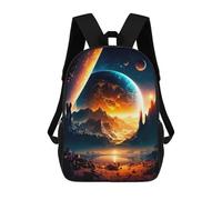 sinyumoney 17inch Mountains And Planets Mochila Escolar Infantil Con Estampado 3D, Mochila Escolar Informal Para Niños De Primaria Y Secundaria