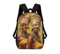 sinyumoney 17inch Painted African Sisters Mochila Escolar Infantil Con Estampado 3D, Mochila Escolar Informal Para Niños De Primaria Y Secundaria