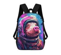 sinyumoney 17inch Pig Astronaut Space Suit-11 Mochila Escolar Infantil Con Estampado 3D, Mochila Escolar Informal Para Niños De Primaria Y Secundaria