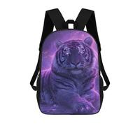 sinyumoney 17inch Purple Tiger Fantasy Artwork Mochila Escolar Infantil Con Estampado 3D, Mochila Escolar Informal Para Niños De Primaria Y Secundaria