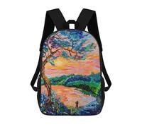 sinyumoney 17inch Quiet Moments, Silent Waters Mochila Escolar Infantil Con Estampado 3D, Mochila Escolar Informal Para Niños De Primaria Y Secundaria