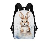 sinyumoney 17inch Rabbit Watercolor Mochila Escolar Infantil Con Estampado 3D, Mochila Escolar Informal Para Niños De Primaria Y Secundaria