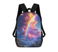 sinyumoney 17inch Rainbow Clouds Sky Scene Mochila Escolar Infantil Con Estampado 3D, Mochila Escolar Informal Para Niños De Primaria Y Secundaria