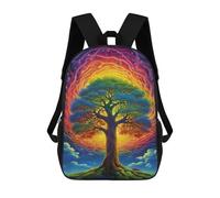 sinyumoney 17inch Rainbow Tree Fantasy Artwork Mochila Escolar Infantil Con Estampado 3D, Mochila Escolar Informal Para Niños De Primaria Y Secundaria