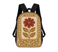 sinyumoney 17inch Retro Floral Illustration Mochila Escolar Infantil Con Estampado 3D, Mochila Escolar Informal Para Niños De Primaria Y Secundaria