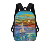 sinyumoney 17inch Sea of Colors Mochila Escolar Infantil Con Estampado 3D, Mochila Escolar Informal Para Niños De Primaria Y Secundaria