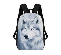 sinyumoney 17inch Siberian Husky Portrait in Blue Tones Mochila Escolar Infantil Con Estampado 3D, Mochila Escolar Informal Para Niños De Primaria Y Secundaria