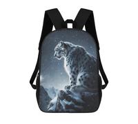 sinyumoney 17inch Snow Leopard in Winter Wonderland Mochila Escolar Infantil Con Estampado 3D, Mochila Escolar Informal Para Niños De Primaria Y Secundaria