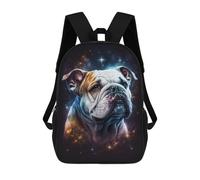 sinyumoney 17inch Space Bulldog Portrait -4 Mochila Escolar Infantil Con Estampado 3D, Mochila Escolar Informal Para Niños De Primaria Y Secundaria