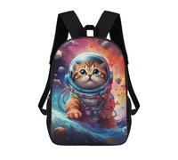 sinyumoney 17inch Space Cat Adventure-2 Mochila Escolar Infantil Con Estampado 3D, Mochila Escolar Informal Para Niños De Primaria Y Secundaria