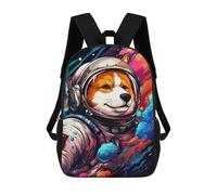 sinyumoney 17inch Space Dog Adventure-406 Mochila Escolar Infantil Con Estampado 3D, Mochila Escolar Informal Para Niños De Primaria Y Secundaria