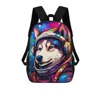 sinyumoney 17inch Space Dog Astronaut Art Print-11 Mochila Escolar Infantil Con Estampado 3D, Mochila Escolar Informal Para Niños De Primaria Y Secundaria